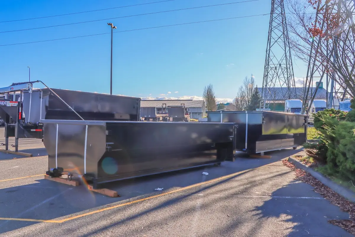 Roll-off dumpster ready for waste disposal at job site for Concrete Dumpster Rental in Chesterfield